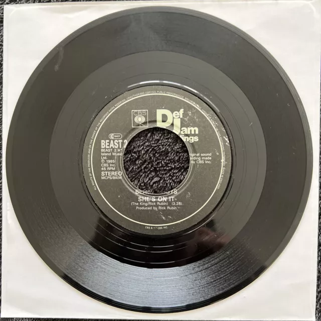 Beastie Boys – She's On It 7'' Vinyl JUKEBOX Single DEF JAM 1985 PLAY TESTED VG+