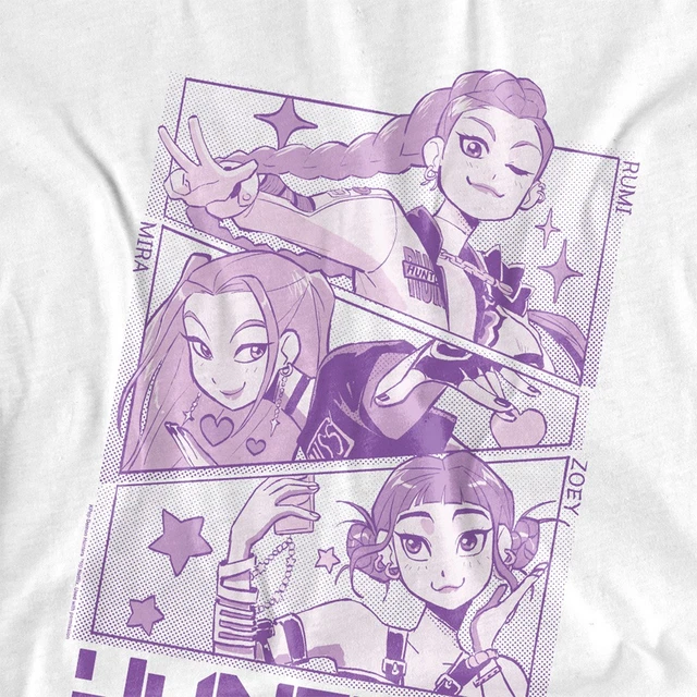 T-shirt K-Pop Demon Hunters – Animé Netflix, Coton Unisexe, Noir, Tailles S à 5XL, Manches Courtes