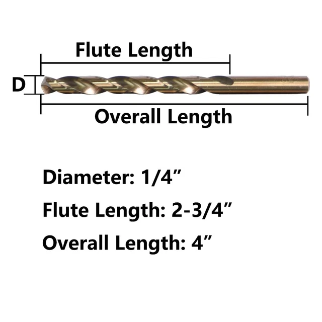 QUARKZMAN 6542 Haute-vitesse Acier Torsion, 11mm Perceuse Mèches