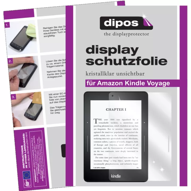 2x Schutzfolie für dipos Amazon Kindle Voyage klare Displayschutzfolie