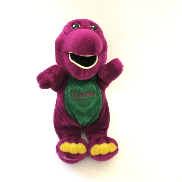 VINTAGE BARNEY PLUSH Animal Doll I love You Heart Stuffed Toy 10 Inch