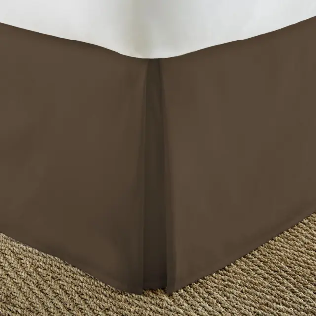 Falda de cama italiana de lujo marrón chocolate 14" gota tamaño king ZIL-BDSK-K-CH