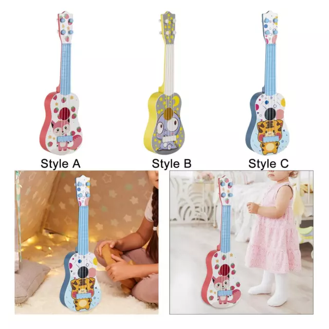 Kinder-Ukulele-Spielzeug, Mini-Gitarrenspielzeug mit Plektrum,