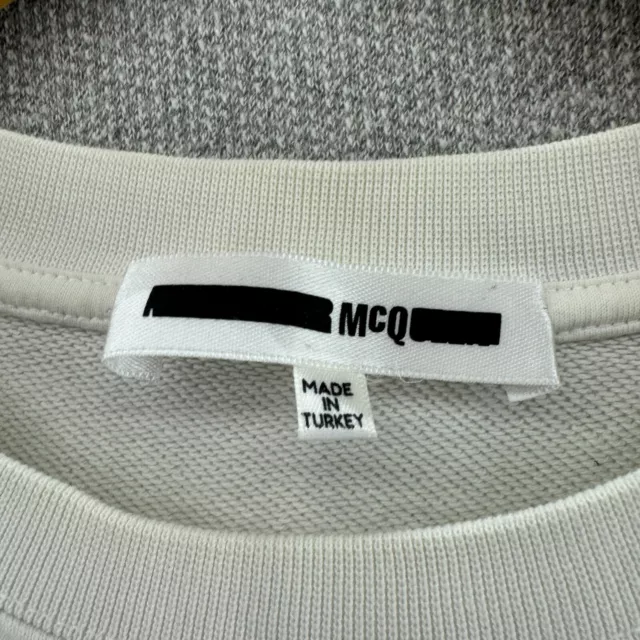 McQ Alexander McQueen Mens Sweatshirt White Small Graphic Crewneck Pullover 2