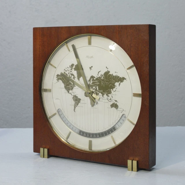 Horloge De Table Konus Space Age - Années 80 - Design Métal Rouge