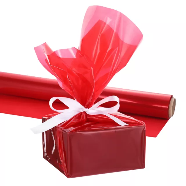 Red Cello Roll, 44 x 3000 Christmas Cellophane for Crafts