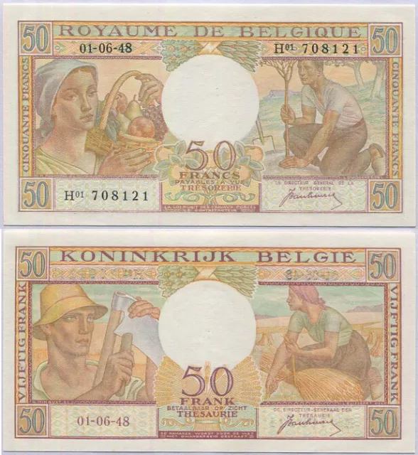 Belgium 50 Francs 1948 P 133 a UNC