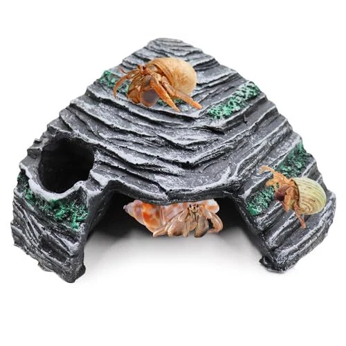 Hermit Crab Hideout Resin Simulation Stone Reptile Cave Hideout Hermit Crab C...