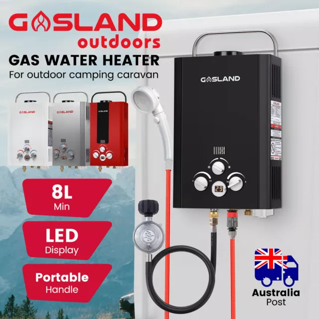 GASLAND 8L Tankless Gas Hot Water Heater Outdoor Portable Shower System Caravan