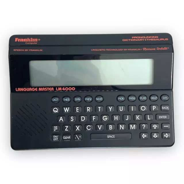 Franklin Language Master LM4000 Pronouncing Dictionary Thesaurus Black