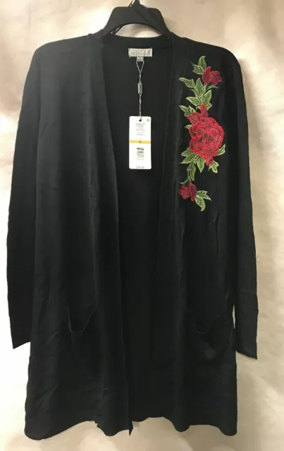 JOSEPH A.Floral- Embroidered Duster Cardigan ~Choose Your Size -SPRING SALE