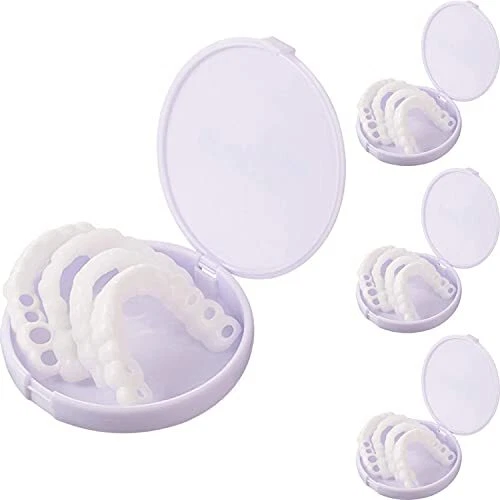4 Paires Placages de Dents Cosmétiques Dents Prothèses Temporaires Haut et Bas d