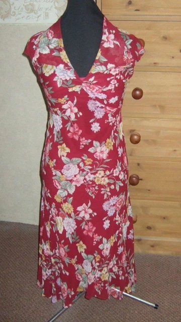 PRECIS PETITE SILK Floral Ladies Maxi Dress With Underslip Uk 8 Eu 34 9.99  - PicClick UK