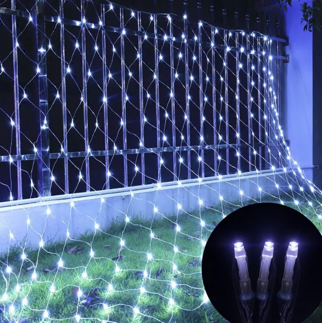 Filet lumineux à LED Guirlande Lumineuses Éclairage de Noël Rideau lumineux  intérieur extérieur Décoration 8 modes IP44 RGB 3x2M