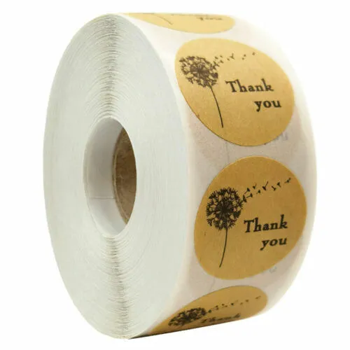 THANK YOU Dandelion Stickers Labels Kraft Gift Food Craft Baby Shower Wedding