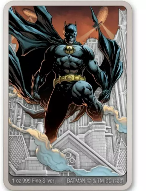 2023 Batman Day DC Comics 1 oz Antique Colored Fine Silver Collectible Coin
