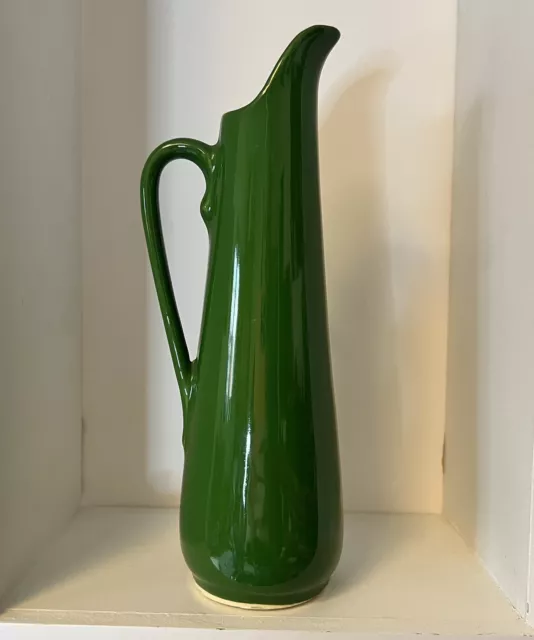 Shawnee Mid Century Pottery Small Bud Vase/Pitcher Marked USA 888 Green 7 1/2 "