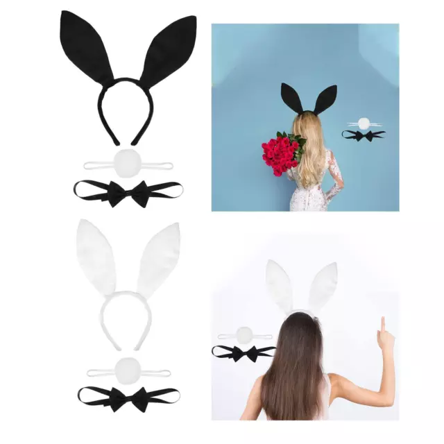 Women's Bunny Costume Set Ear Headband Fancy Dress Headwear Bunny Girl Cosplay