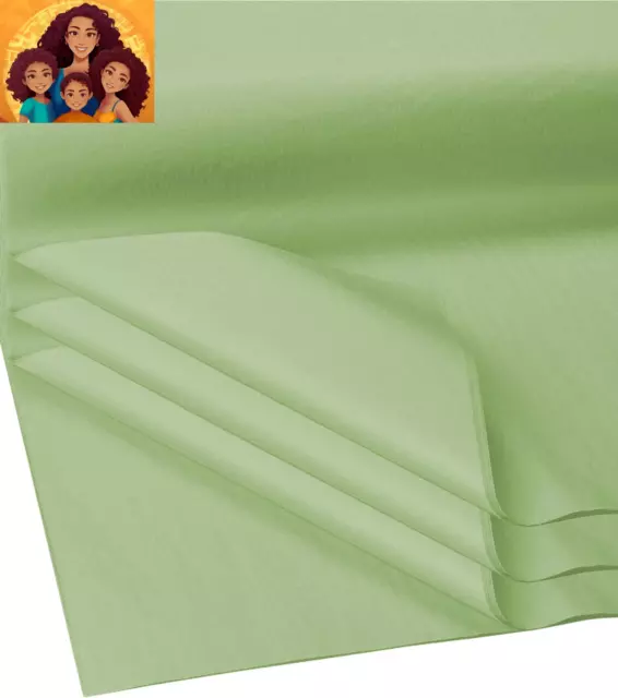 Willow Green Gift Wrap Tissue Paper Size: 15 Inch X 20 Inch | Count: 100 Sheets