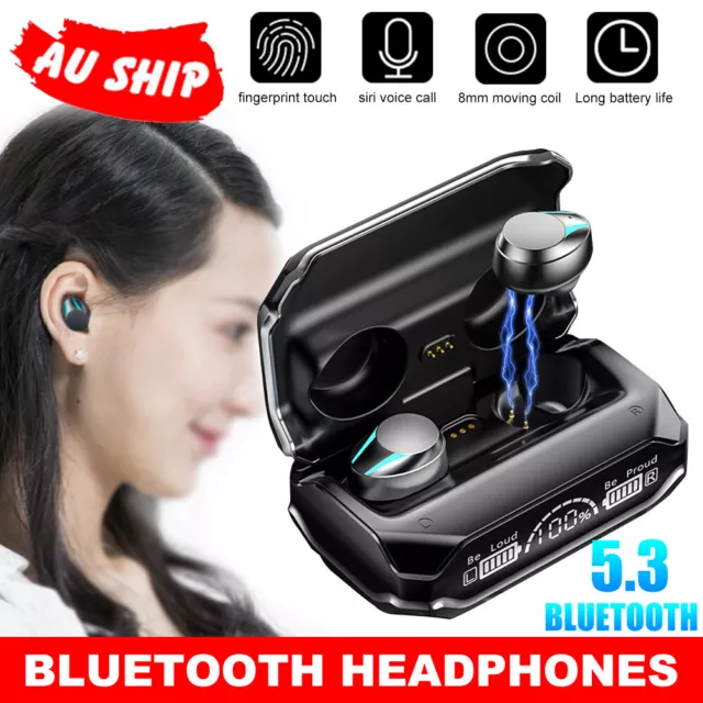 bluetooth Headphone Wireless Earbuds Waterproof  LED Display Earphones Sports AU