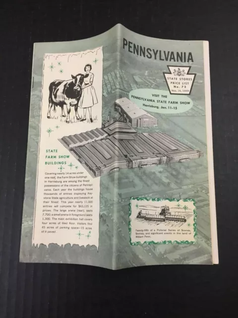 Vtg 1959 State Stores Pennsylvania Liquor Control Board Price List No 73 Booklet