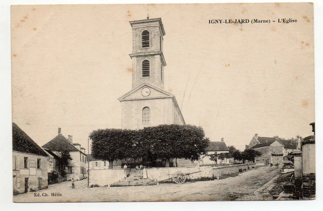 IGNY LE JARD - Marne - CPA 51 - l' église - petites taches d' humidité