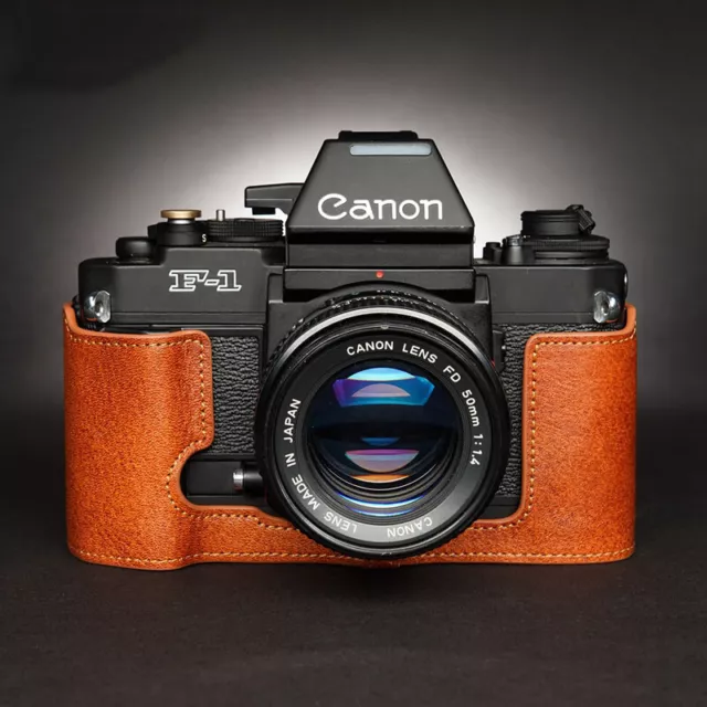 Handmade Genuine Leather Half Camera Case Cover For Canon New F-1