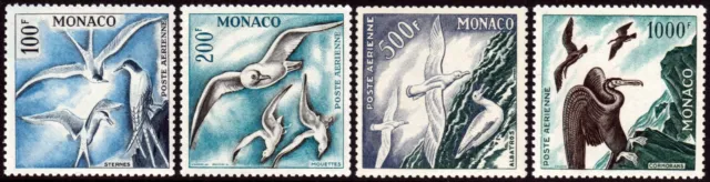 Monaco - 1955 - Ucelli dent.11 - Posta Aerea - nuovi (MNH) - nn.55/58 - Raybaudi