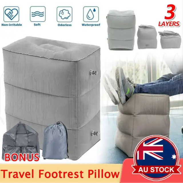 Inflatable Foot Rest Travel Air Pillow Cushion Office Home Leg Footrest Relax AU
