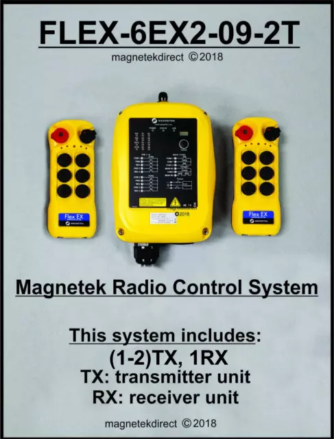 Magnetek FLEX-6EX2-09-2T/1T New Overhead Crane Hoist Radio Remote Control System