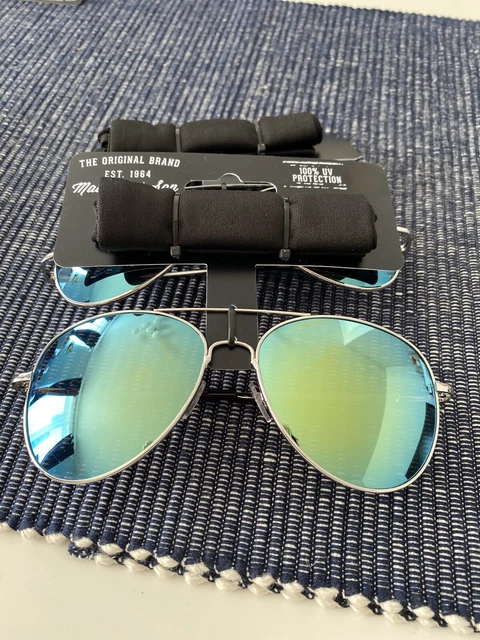Lunettes De Soleil Aviateur Vintage - Style Années 80 - Monture Argentée - Occasion