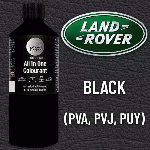 Leather Paint LAND ROVER Car Seat BLACK PVA/PVJ/PUY All in One 250ml Dye Repair