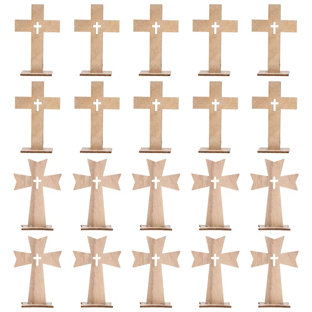 20sets Wood Made Religied Cross Nory Party Decor Supply for Decor Style