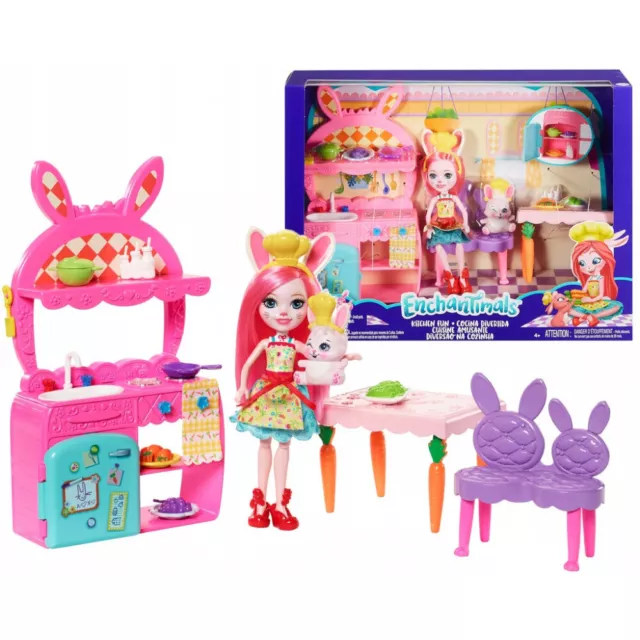 Mattel Enchantimals Play Set Kitchen Fun Frh47 Bree Bunny E Twist
