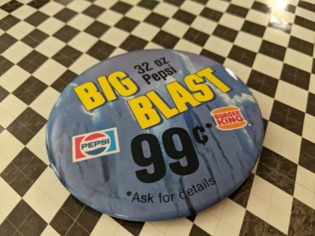 Burger King Pepsi Big Blast Restaurant Advertising Pin Vintage