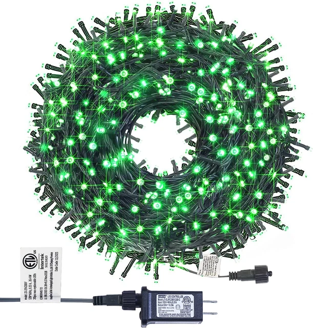 NewKoor Green String Lights Indoor Outdoor - 66FT 200 LED St. Patrick's Day Mini