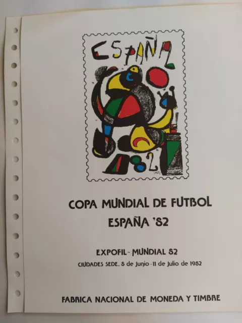 ESPAÑA Documentos Filatélicos COPA MUNDIAL FUTBOL 1982 FNMT núm. 18 X 2 DIFERENT