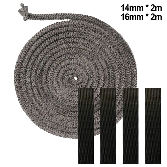Joint De Porte Pour Poêle à Bois - Corde En Fils De Verre - Autocollant - Résiste à 550°C - Longueur 2 M - 9