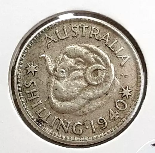 Australia shilling 1940 circulated condition King George VI 925 silver low mint