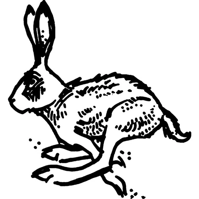'Running Hare' Unmounted Rubber Stamp (RS034935)