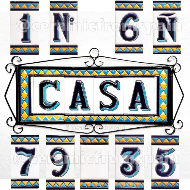 Letras y números en azulejo de cerámica - Ceramic tile letters & numbers - Spain