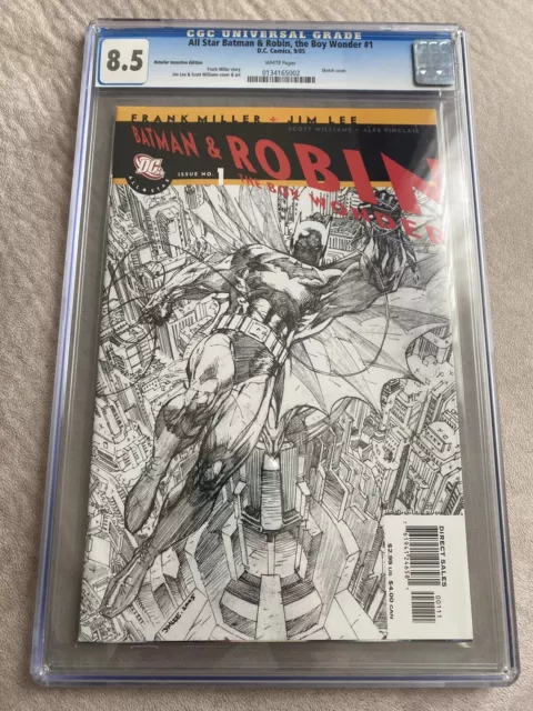 Couverture croquis All-Star Batman & Robin the Boy Wonder #1 CGC 8,5 RARE ! Jim Lee Art