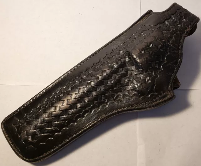 Safariland Basketweave Leather Belt Holster Colt Revolver Sheriff Used