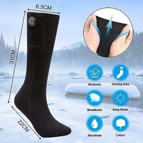Heated Socks for Men Women, Upgraded Rechargeable Electric Heated Socks 3
