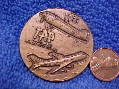 1973 BOEING Bronze 747 Jetliner Air Portugal TAP Airline Medal 1 3/4"dia ELF
