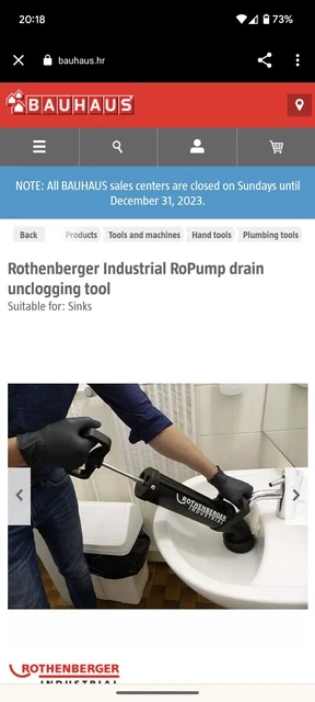 ROTHENBERGER ROPUMP SUPER PLUS adapter: accessoires voor ROPUMP SUPER PLUS zuigdrukreiniger, breed, afvoeren tot 110 mm