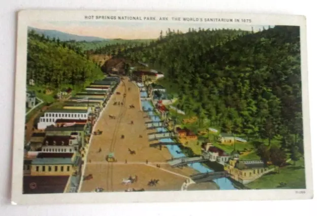 1920s postcard of Hot Springs National Park Ark. World’s Sanitarium in 1875