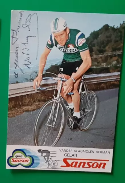 CYCLISME carte cycliste VANDER SLAGMOLEN HERMAN équipe SANSON 1978 Signée