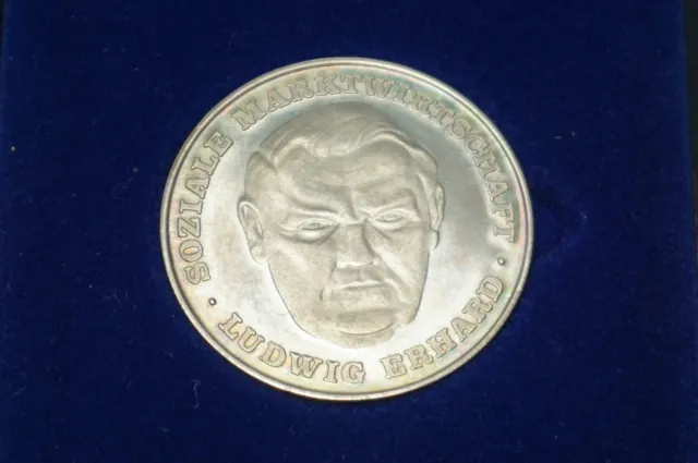 Moneta argento 925 economia di mercato sociale Ludwig Erhard grazie e riconoscimento 1,49 Z