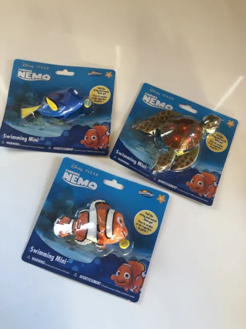 New (lot of 3) Finding Nemo Squirt & Dory Swimming Mini Disney Pixar Pool Toy